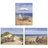 "Sand Beach Designs" 3-Piece Vignette by Opportunities, Gallery Wrap Canvas