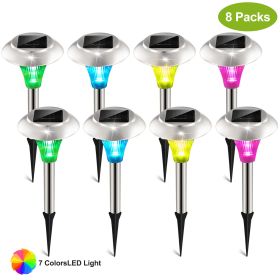 8Packs Solar Garden Lights Outdoor IP44 Waterproof Solar Pathway Lights Color Changing Landscape Lamps