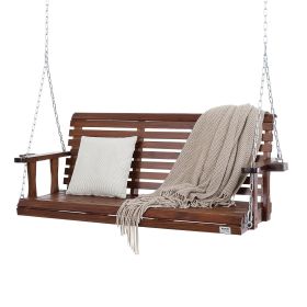 VEVOR Wooden Porch Swing 5.5 ft, Patio bench swing for Courtyard & Garden, Upgraded 880 lbs Strong Load Capacity, Heavy Duty Swing Chair Bench with Ha