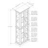 Curio Cabinet Lighted Curio Diapaly Cabinet with Adjustable Shelves and Mirrored Back Panel, Tempered Glass Doors (Cherry, 6 Tier), (E26 light bulb no