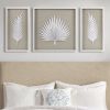 Framed Rice Paper Palm Leaves 3-piece Shadowbox Wall Decor Set