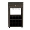 DEPOT E-SHOP Margh Bar Cart Drawer, Carbon Espresso