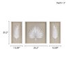 Framed Rice Paper Palm Leaves 3-piece Shadowbox Wall Decor Set