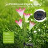 2Pcs Solar Garden Lights Outdoor Lily Flower LED Light 7-Color Changing IP65 Waterproof