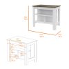 Brooklyn Kitchen Island, Three Concealed Shelves