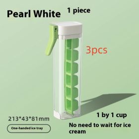 Ice Cube Mold Household Ice Maker Food Grade Press Ice Tray Ice Cube Maker Ice Tray Mold With Storage Box Kitchen Gadget (Option: Pearl White-3PCS)