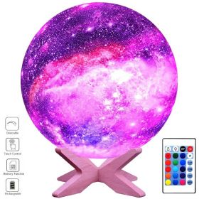 3D Printing Galaxy Lamp Moonlight USB LED Night Lunar Light Touch Color Changing Moon Lamp (Option: 12cm)