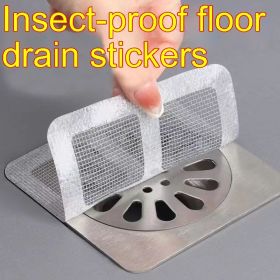 Disposable Self-adhesive Tian Zi Floor Drain Sheet Anti-blocking Insect-proof Anti-hair (Option: Gray-15PCS)