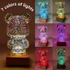 3D Fireworks Bear Night Light RGB Led 7 Color Luminarias Projection Lamp Romantic Gift Bedroom Decor Home Kawaii Desk Decoration