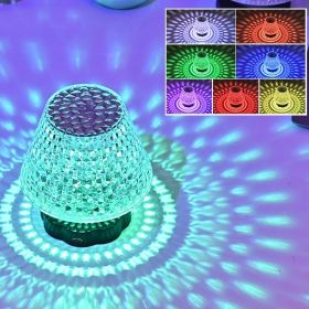 Diamond Crystal Lamp Table Light USB Touch Sensor Bar Table Lamp Dimming Beside Lamp LED Night Light For Restaurant Wedding (Electrical outlet: USB, Color: Charging 16colors)