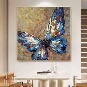 Original Hand Painted Butterfly Oil Painting On Canvas Modern Impressionist Animal Art Thick Paints Heavy Texture Abstract Animal Painting Wall Art Fo (Style: 1, size: 50x50cm)