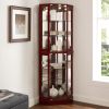 6 Shelf Corner Curio Display Cabinet with Lights, Mirrors and Adjustable Shelves, (E26 light bulb not included)