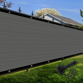 Artpuch Privacy Fence Screen Dark Grey Customized Outdoor Mesh Panels for Backyard, Balcony,Patio,Construction Site with Zip Ties (Color: Dark Grey, size: 4x134 ft)