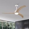 52" Ceiling Fan, Indoor Outdoor Ceiling Fan With Light with Remote Control, Noiseless Reversible Motor, 6 Speed ,3 Color , for Patio Living Room, Bedr